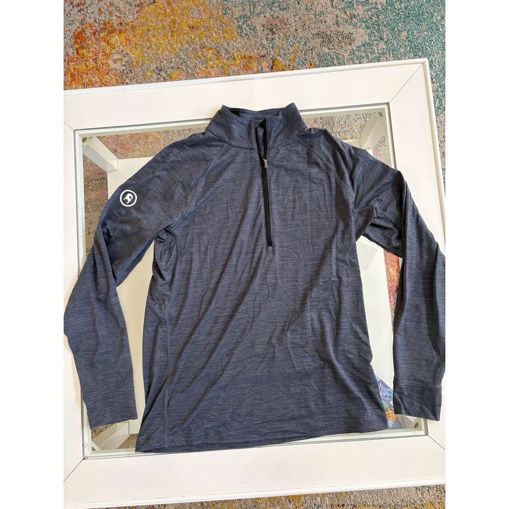 Backcountry Mens Medium Gray Heathered Quarter Zip Pullover Long Sleeve Shirt